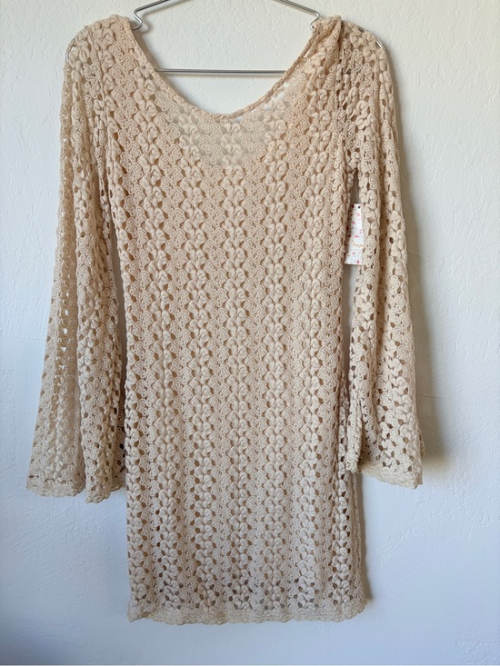 Free People Dresses & Skirts - Free People Crochet Lace Women's Dress - Wide Sleeves Natural